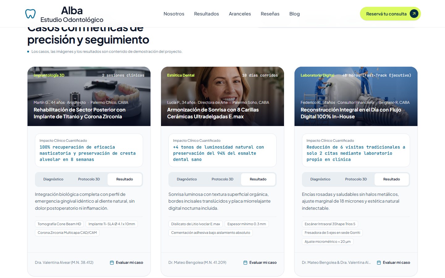 Casos con métricas, no con fotos sueltas