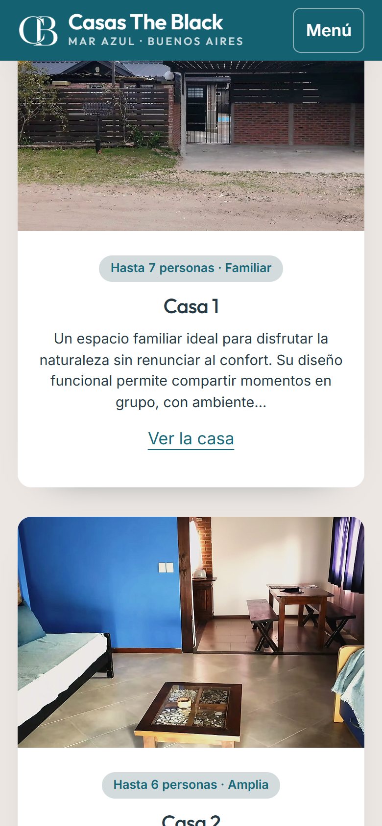 Sitio de Casas The Black en celular