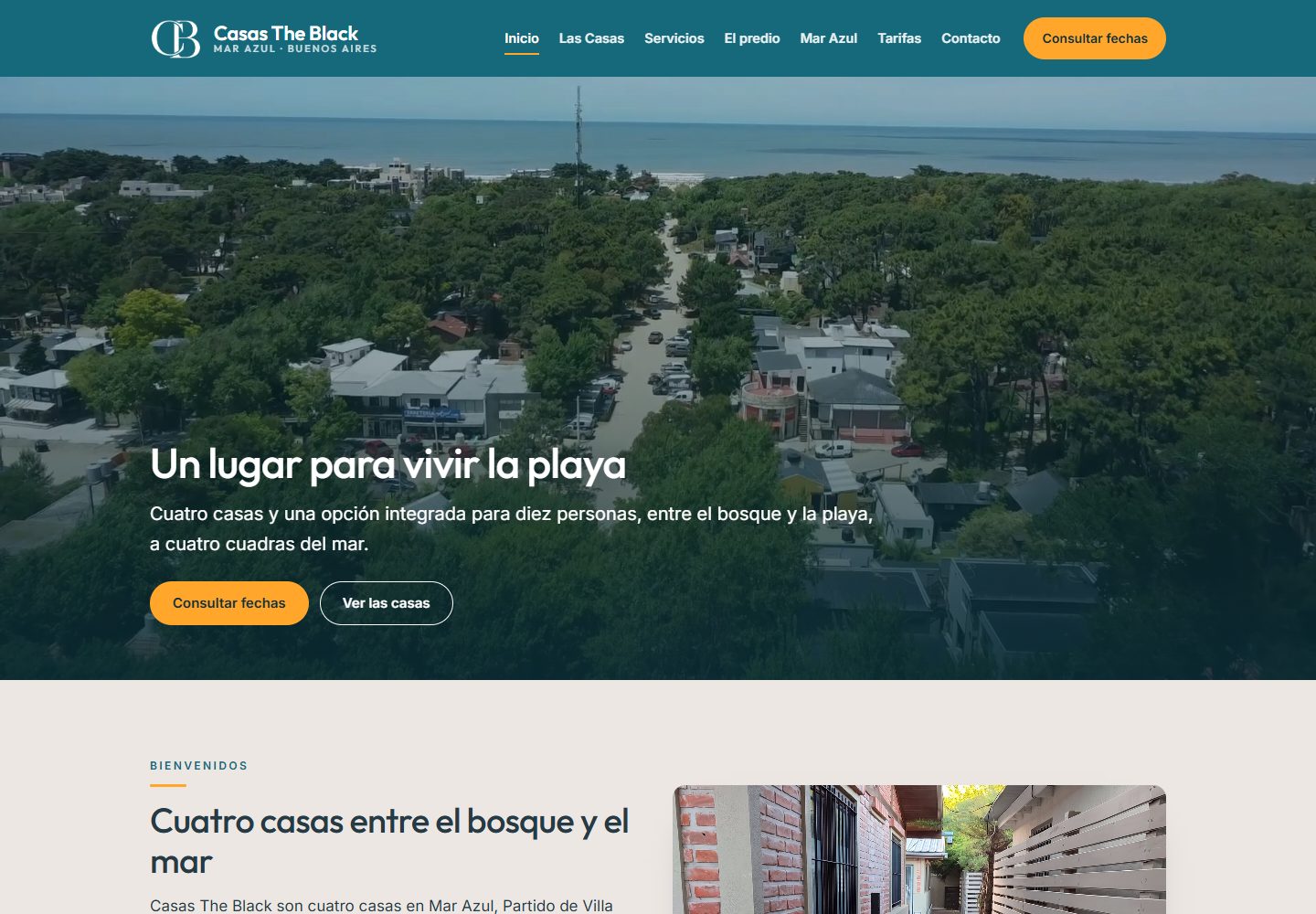Portada del sitio de Casas The Black