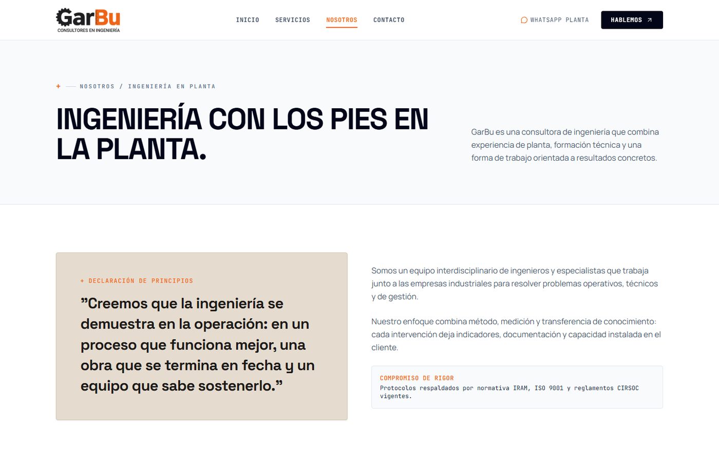 Seis ejes, dieciséis servicios
