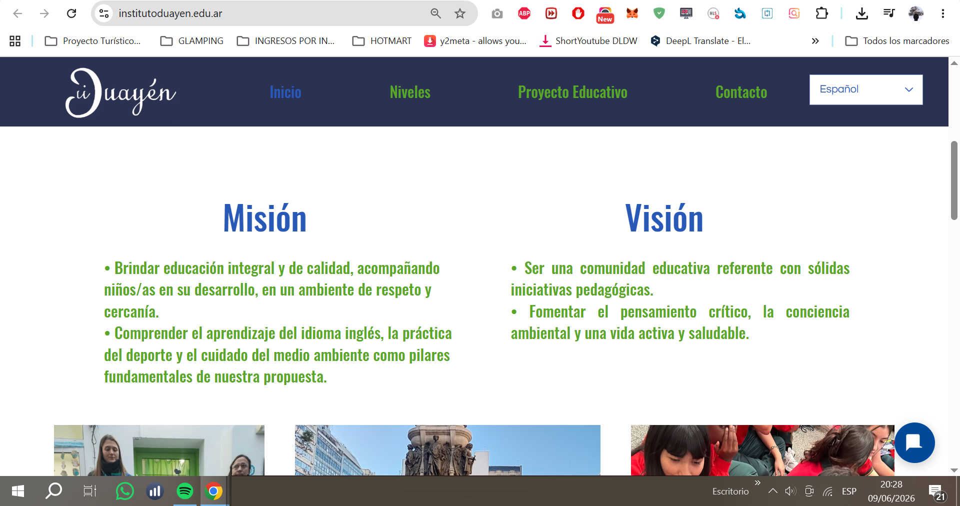 Inicio del Sitio web del Instituto