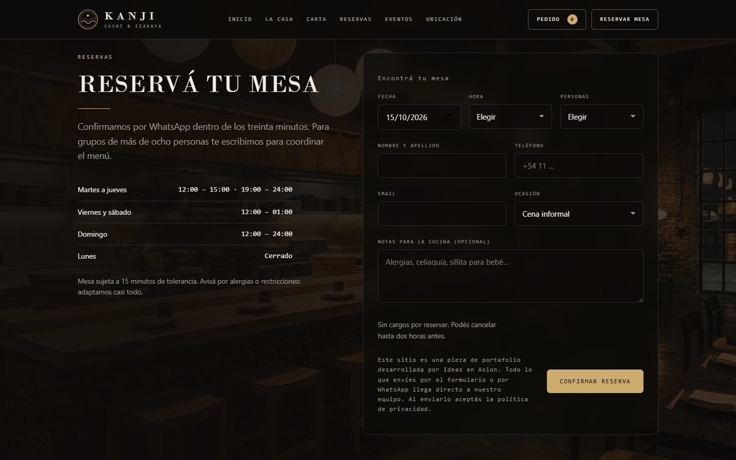 From the menu to the table in one pass