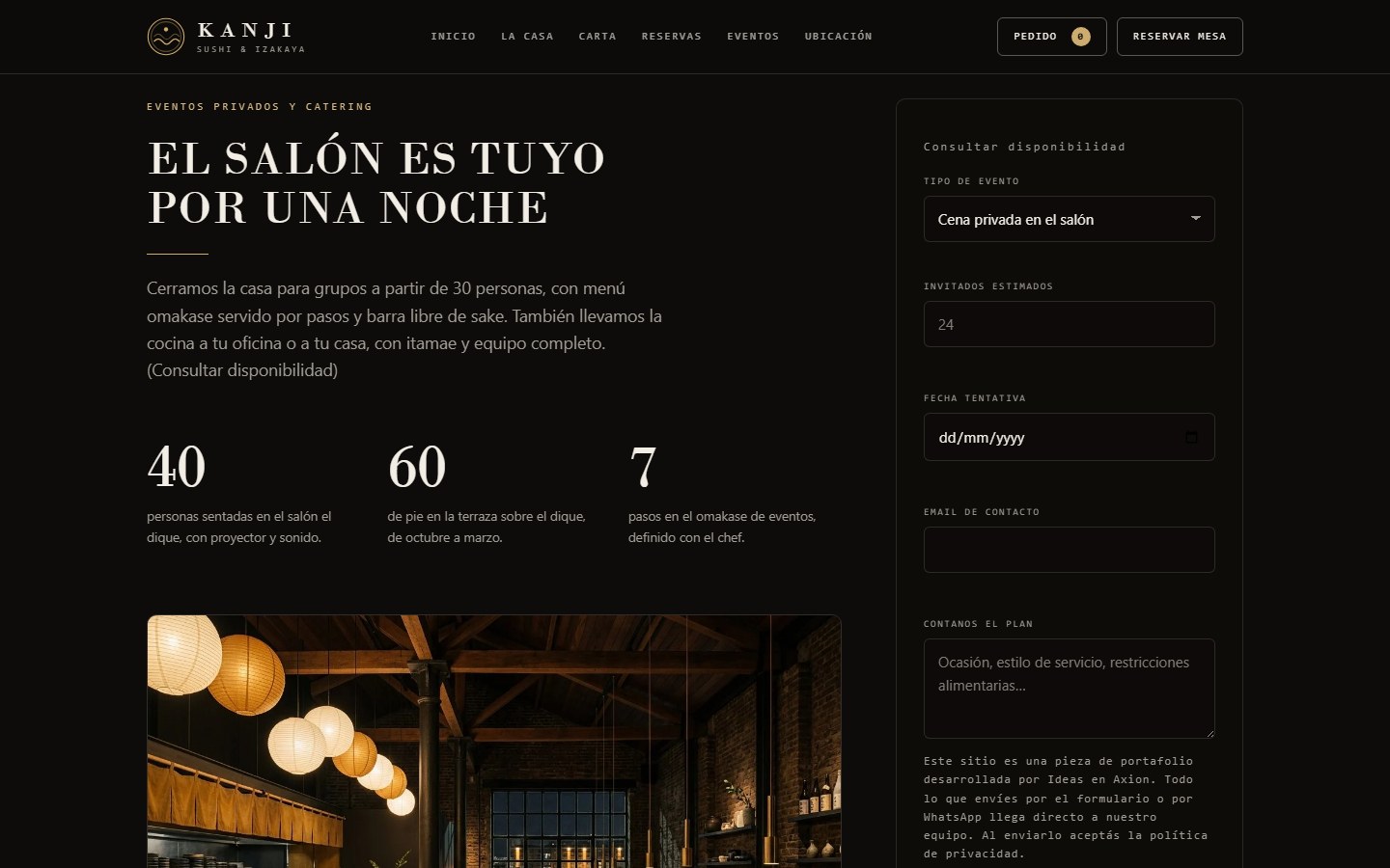 The hall, the agenda and the location