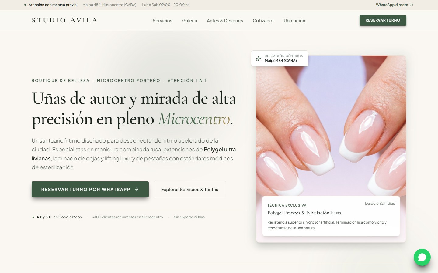 Portada del sitio de Studio Ávila